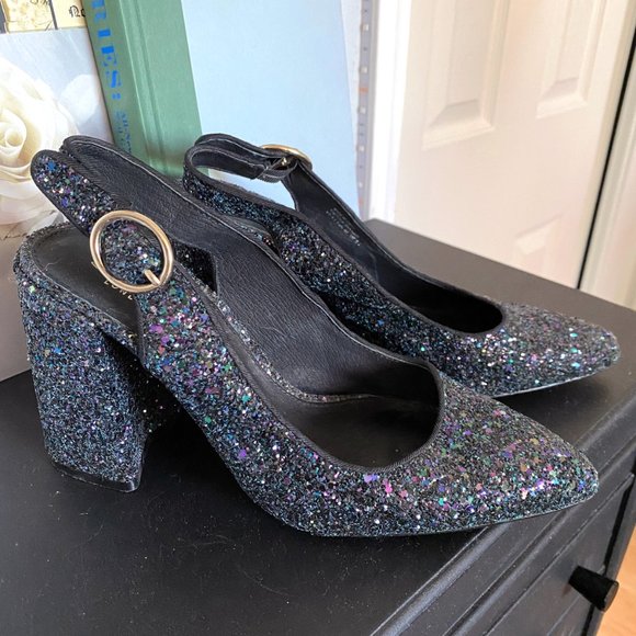 Shellys London Midnight Chester Slingback Heels - Size 8.5US 39EU - Picture 6 of 9